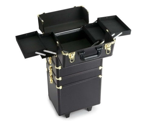 Embellir 7 in 1 Portable Cosmetic Beauty Makeup Trolley - Black & Gold