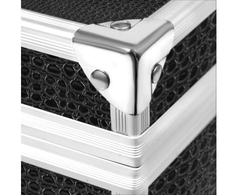 Embellir Portable Cosmetic Beauty Makeup Carry Case with Mirror - Crocodile Black