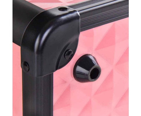 Embellir Portable Cosmetic Beauty Makeup Case with Mirror - Diamond Pink