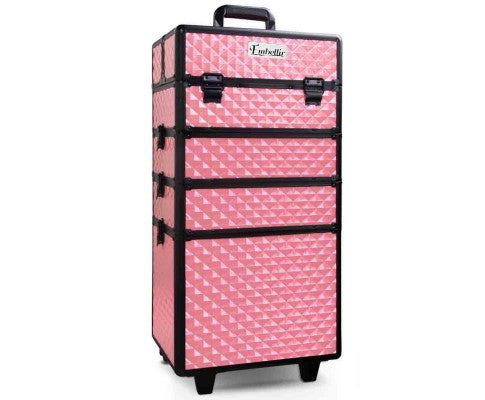 Embellir 7 in 1 Portable Cosmetic Beauty Makeup Trolley - Diamond Pink