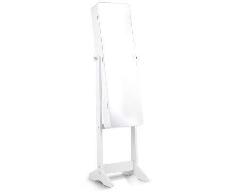 Jewellery Cabinet with Mirror and LED Light - White