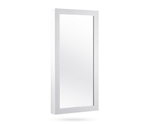 Wall Mounted Mirror with Jewellery Cabinet - White