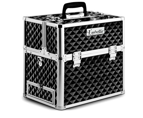 Embellir Portable Cosmetic Beauty Makeup Carry Case - Diamond Black