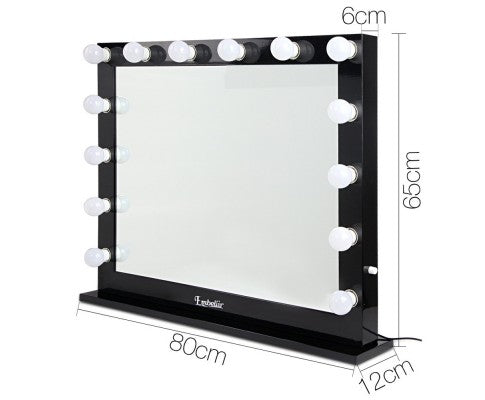 Embellir Make Up Mirror with LED Lights - Black