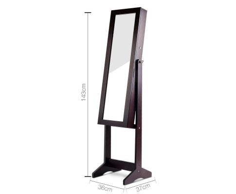110cm Mirror with Cabinet - Walnut