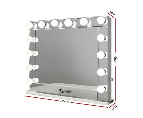 Embellir Make Up Mirror with LED Lights - Silver