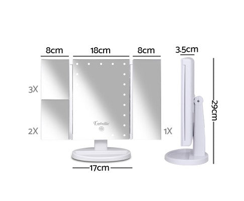 Embellir LED Tri-Fold Make Up Mirror