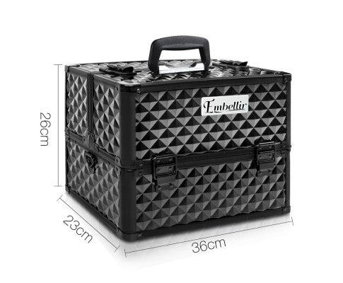 Embellir Portable Cosmetic Beauty Makeup Case - Diamond Black