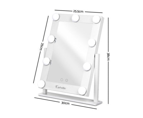 Embellir LED Standing Makeup Mirror - White