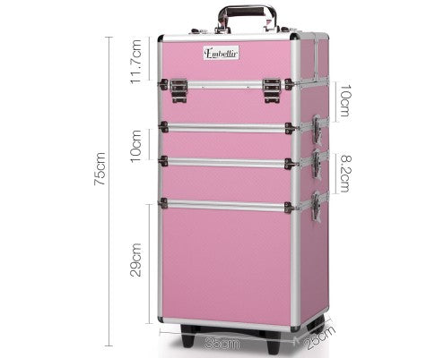 Embellir 7 in 1 Portable Cosmetic Beauty Makeup Trolley - Pink