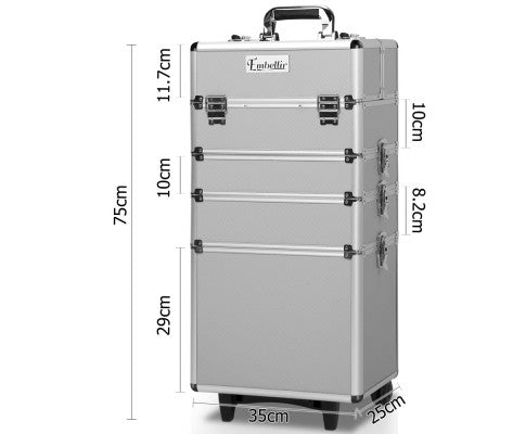 Embellir 7 in 1 Portable Cosmetic Beauty Makeup Trolley - Silver