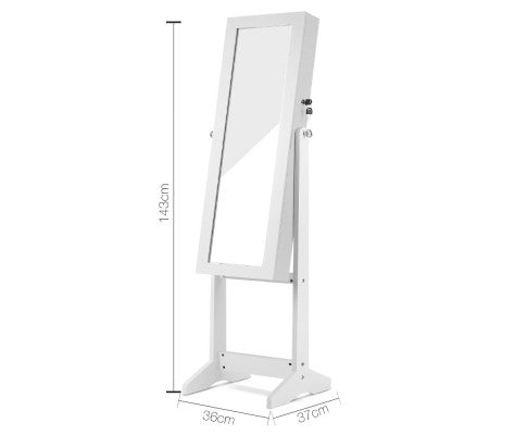 110cm Mirror with Cabinet - White