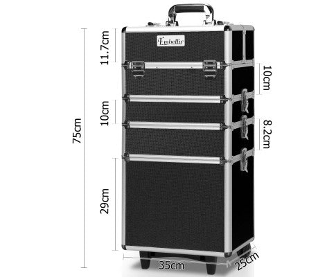 Embellir 7 in 1 Portable Cosmetic Beauty Makeup Trolley - Black