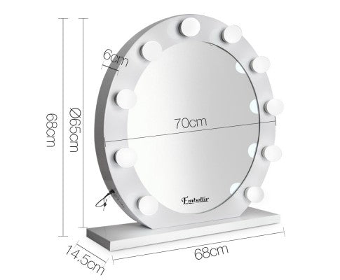 Embellir Make Up Mirror with LED Lights - White