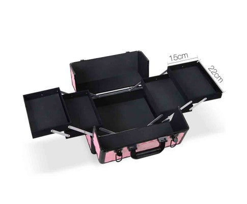 Embellir 7 in 1 Portable Cosmetic Beauty Makeup Trolley - Diamond Pink