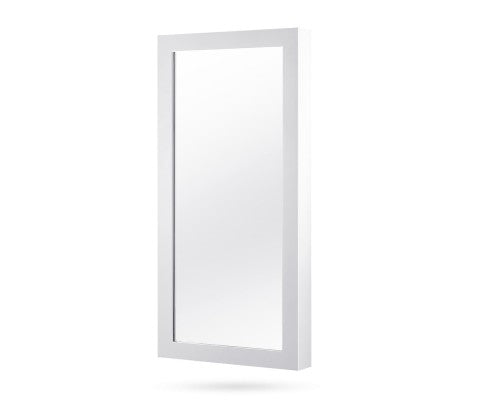 Wall Mounted Mirror with Jewellery Cabinet - White
