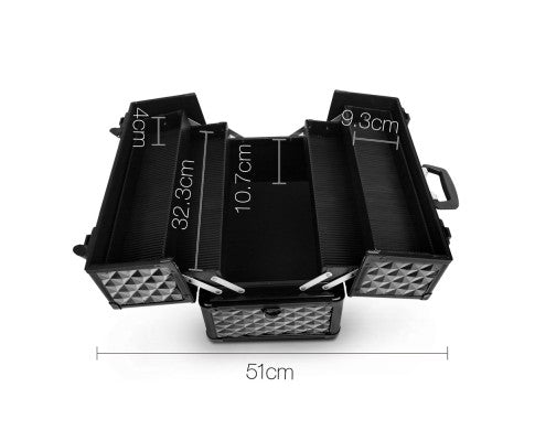 Embellir Portable Cosmetic Beauty Makeup Case - Diamond Black