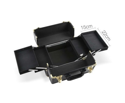 Embellir 7 in 1 Portable Cosmetic Beauty Makeup Trolley - Black & Gold