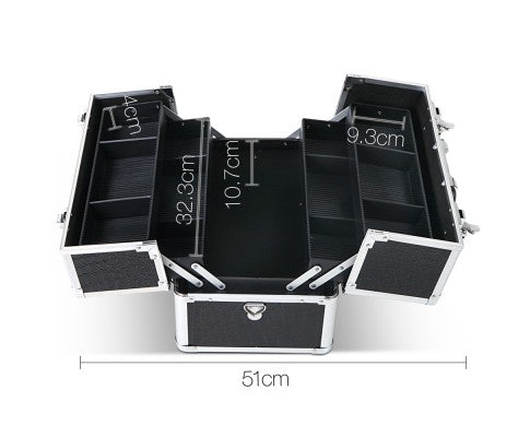 Embellir Portable Cosmetic Beauty Makeup Case - Crocodile Black