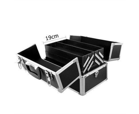 Embellir Portable Cosmetic Beauty Makeup Case with Mirror - Black