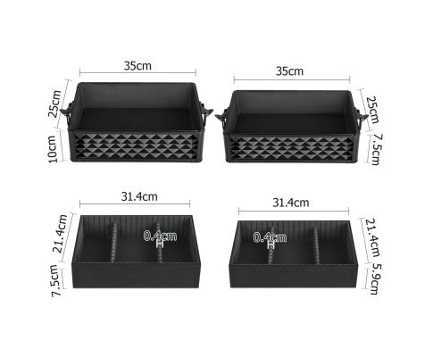 Embellir 7 in 1 Portable Cosmetic Beauty Makeup Trolley - Diamond Black