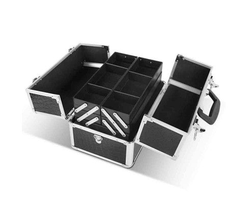 Embellir Portable Cosmetic Beauty Makeup Case - Crocodile Black