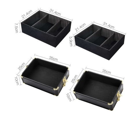 Embellir 7 in 1 Portable Cosmetic Beauty Makeup Trolley - Black & Gold