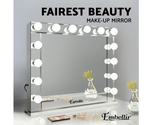 Embellir Make Up Mirror with LED Lights - Silver
