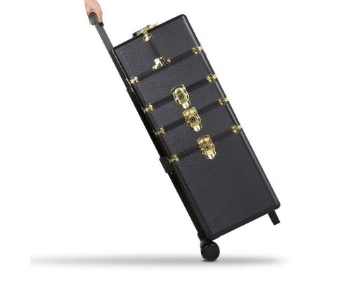Embellir 7 in 1 Portable Cosmetic Beauty Makeup Trolley - Black & Gold