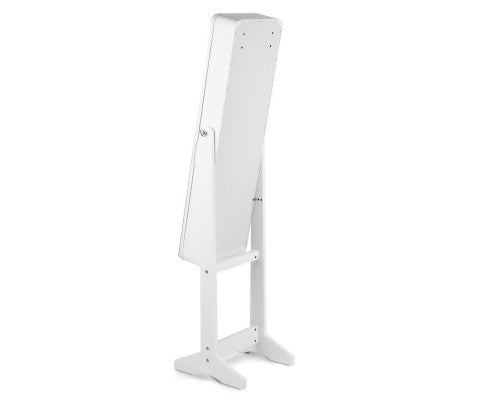 Jewellery Cabinet with Mirror and LED Light - White