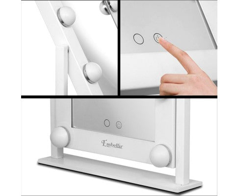 Embellir LED Standing Makeup Mirror - White
