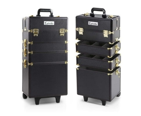 Embellir 7 in 1 Portable Cosmetic Beauty Makeup Trolley - Black & Gold