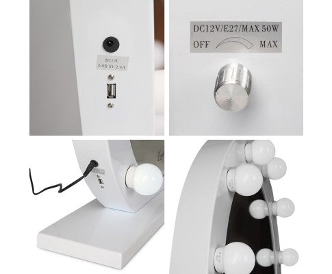 Embellir Make Up Mirror with LED Lights - White