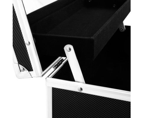 Embellir Portable Cosmetic Beauty Makeup Carry Case with Mirror - Black