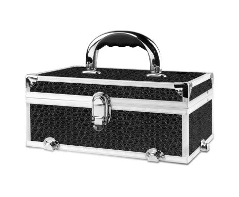 Embellir Portable Cosmetic Beauty Makeup Carry Case with Mirror - Crocodile Black