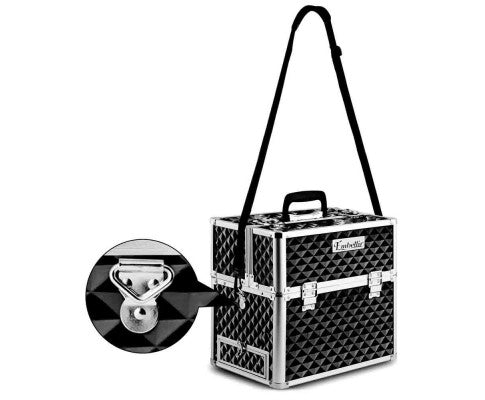 Embellir Portable Cosmetic Beauty Makeup Carry Case - Diamond Black