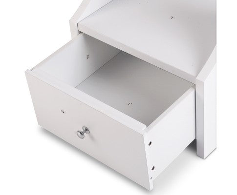 Jewellery Cabinet with Mirror and LED Light - White