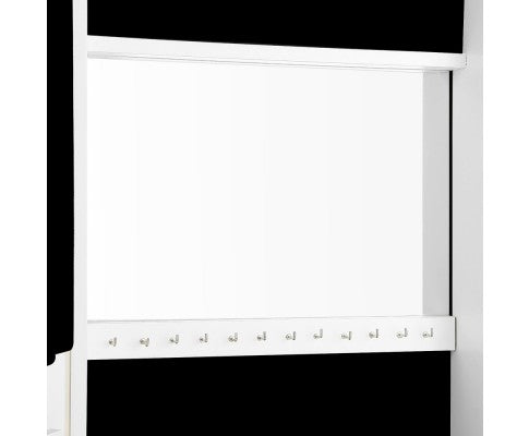 Wall Mounted Jewellery Cabinet with Mirror - White