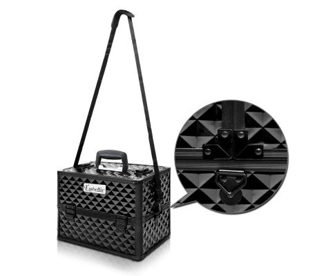 Embellir Portable Cosmetic Beauty Makeup Case - Diamond Black