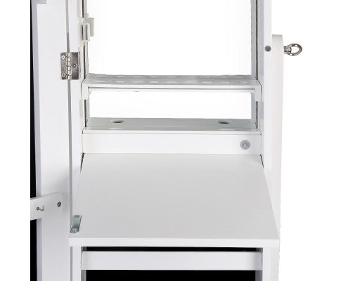 Jewellery Cabinet with Mirror and LED Light - White