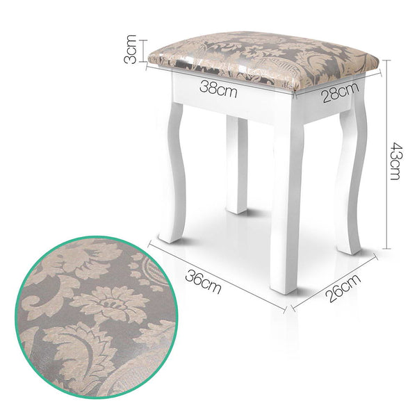 Deluxe Dressing Table & Stool Mirror Jewellery Cabinet 3 Drawers Organiser