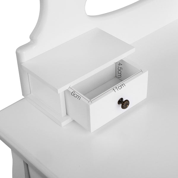 Deluxe Dressing Table & Stool Mirror Jewellery Cabinet 3 Drawers Organiser