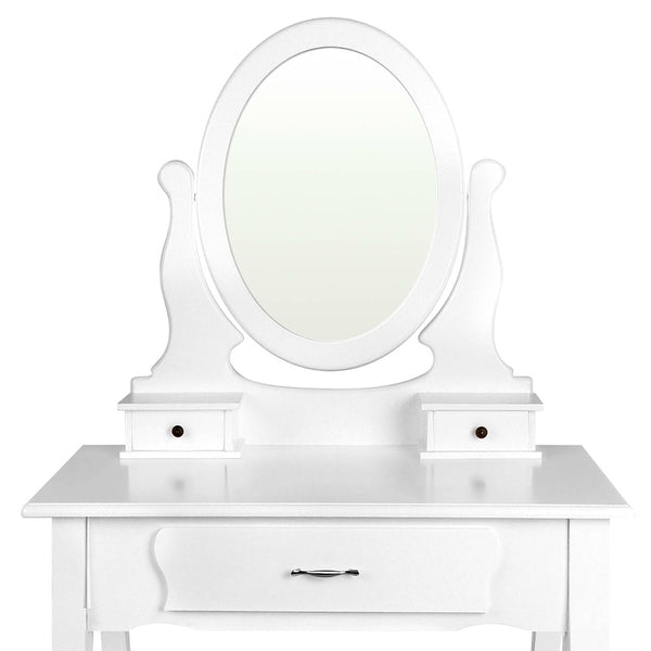 Deluxe Dressing Table & Stool Mirror Jewellery Cabinet 3 Drawers Organiser