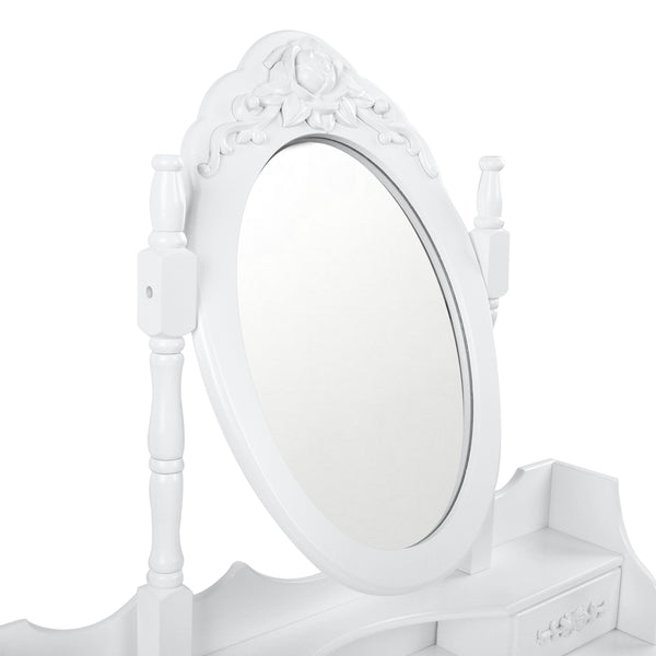 Artiss 4 Drawer Dressing Table with Mirror - White