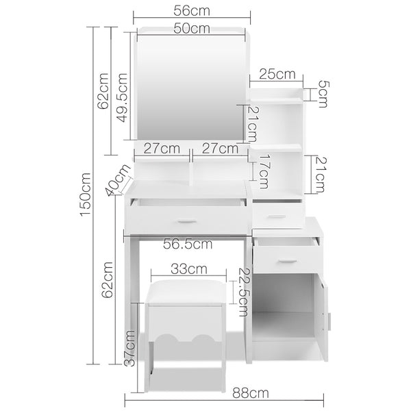 Artiss Dressing Table with Stool and drawers