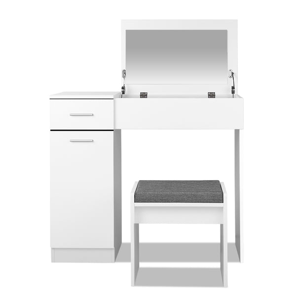 Dressing Table with Mirror - White
