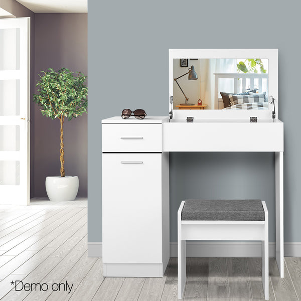 Dressing Table with Mirror - White