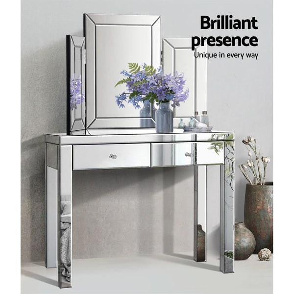 Artiss Mirrored Furniture Dressing Table Dresser Chest of Drawers Mirror Stool