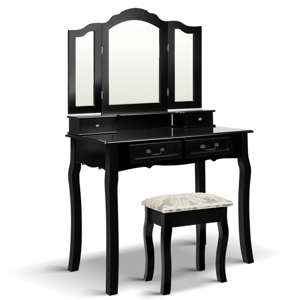 Artiss Dressing Table with Mirror - Black