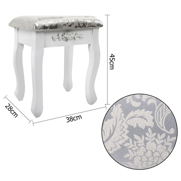 Artiss 7 Drawer Dressing Table with Mirror - White